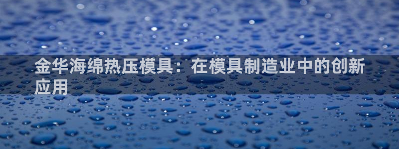 emc网页版：金华海绵热压模具：在模具制造业中的创新
应
