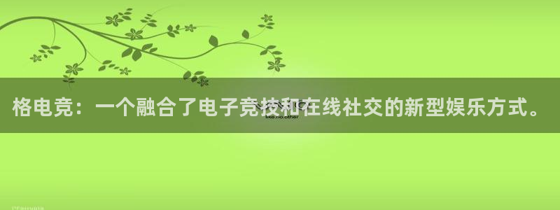小艾电竞平台官方网：格电竞：一个融合了电子竞技和在线社交的新型娱乐方式。